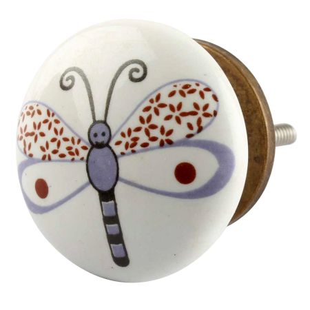 White Base Bee Ceramic Flat Dresser Knob Online